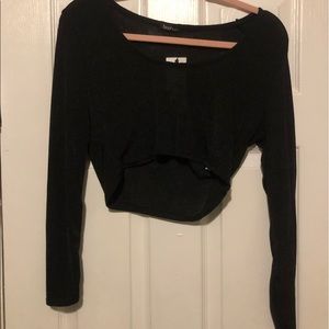 Slinky Scoop Neck Long Sleeve Crop